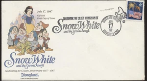 Disney Disneyland 50 Aniversario Blancanieves Cancelar 17 de junio 1987 Cachet - Imagen 1 de 1