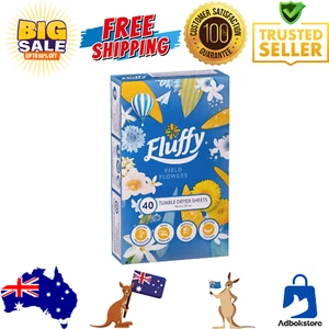 40 Pack Fluffy Tumble Dryer Sheets Field Flowers Long Lasting Fragrance NEW - Picture 1 of 8