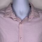 Denim & Flower Ricky Singh Pinpoint Pink Dot Print Men's Button Up Shirt Size XL