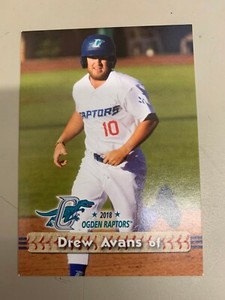 Drew Avans 2018 Ogden Raptors Team Card
