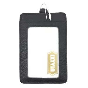 IXYVIA Leather Snap ID Case - Black - Picture 1 of 5