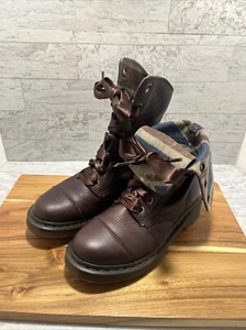 Dr. Martens Aimilita Aimilie Sz 7 Union Jack Flag Combat Boots Oxblood - MINT - Picture 1 of 12