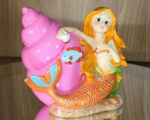mermaid BANK large pink shell RARE kingmax VINTAGE SEE PHOTOS CLOSEUP EUC - Picture 1 of 11
