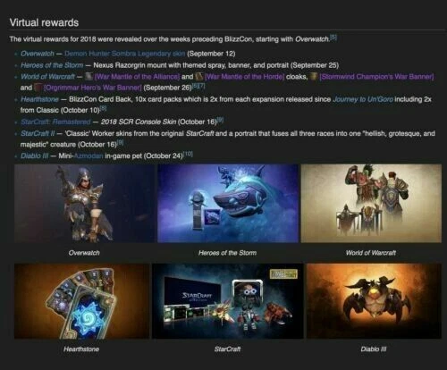 Blizzcon 2018 Virtual Ticket In-Game Loot Stormwind WOW, Sombra, schwer zu finden - Bild 1 von 1
