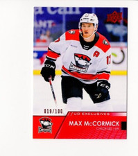 2021-22 Upper Deck AHL Max McCormick #72 Exclusives /100 Charlotte Checkers