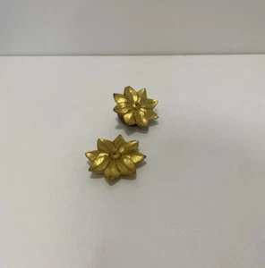 Par de tiradores de manija de puerta de roble tallado a mano dorado Gio Ponti Guglielmo Ulrich años 50 - Imagen 1 de 15
