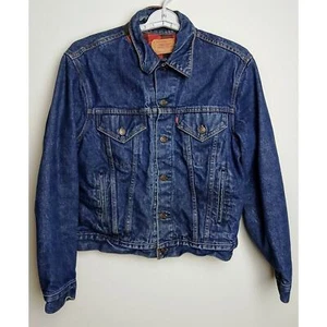 Vintage Levi's Denim Plaid Flannel Lined Trucker Jacket. Size 42. 70411 0816 - Picture 1 of 9