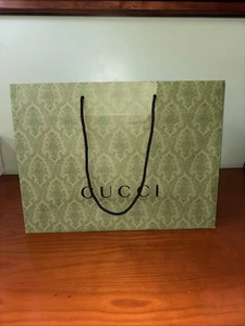 Authentic GUCCI Large Shopping Gift Bag Green Brocade Design 19"L x 14"H x 6.5”W - Bild 1 von 3