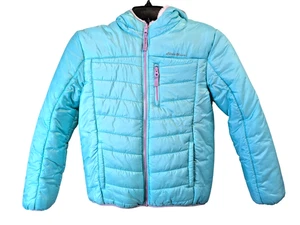 Eddie Bauer Girl Reversible Puffer Jacket Size L 14-16 Sherpa Teddy Winter Coat - Picture 1 of 16