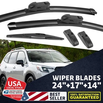 Juego de 3 escobillas limpiaparabrisas 24" 17" 14" para Subaru Forester 2010-2023 EE. UU. Foto 1 de 4
