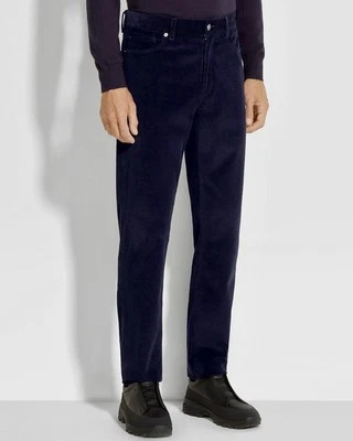 ZEGNA ‘Cashco’ Roccia City Fit Corduroy 5-Pocket Jean Pants Blue 36 US $1450 NWT - Image 1 of 4