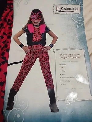 Disfraz de Halloween completo de gato leopardo rosa XL para niñas Foto 1 de 4