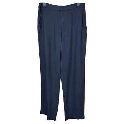 Lauren Ralph Lauren 女式小号 8P 码黑色丝绸正装裤职业 — 第 1/4 张图片