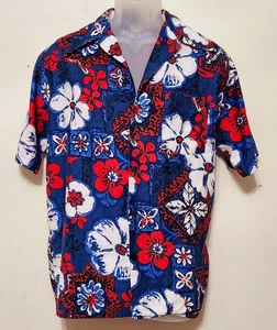 Camicia vintage JANTZEN uomo MEDIA hawaiana con bottoni made in USA MCM - Foto 1 di 15