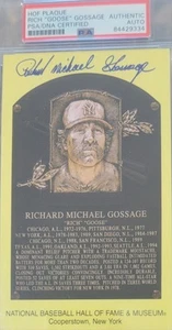 Goose Gossage Signed HOF Plaque Postcard Yellow Autograph RARE FULL NAME PSA - Picture 1 of 2