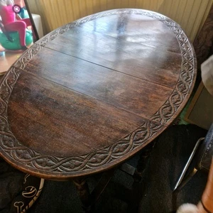 Solid 1920s Folding Table - Picture 1 of 4