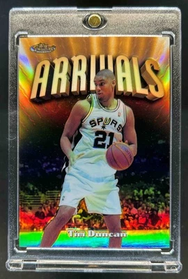 1997-98 Finest Tim Duncan Arrivals Refractor Rookie RC Gold #/289 Spurs Foto 1 de 2