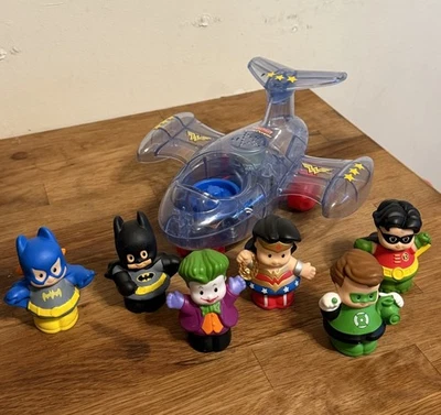 Vtg Fisher Price Little People Wonder Woman & Talking Invisible Jet Plane LOT - Image 1 of 4