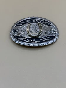 Hebilla de cinturón de herradura vintage color plata - Imagen 1 de 3