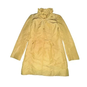 St John Windbreaker Rain Coat Women's Size XS Gold Snake Full Zip Zip Sleeve - Picture 1 of 9