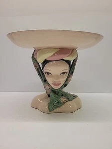 Vintage 1950er Keramik Büste von Carmen Miranda Früchte Platte 11,5x 9,5”OOAK 9,5”hoch - Bild 1 von 11