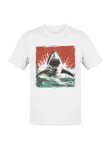 Camiseta para hombre Ferocious Shark Attack Art - Imagen 1 de 6