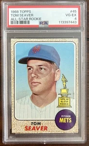 1968 TOPPS #45 TOM SEAVER PSA 4 ALL STAR ROOKIE CARD RC NEW YORK METS - Picture 1 of 2