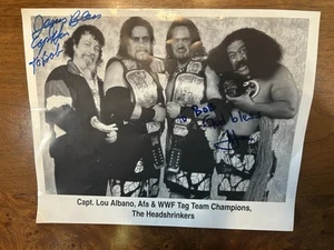 Capt Lou Albano AFA Signed WWE Promo 8x10 Photo Autographed The Headshrinkers - Picture 1 of 6