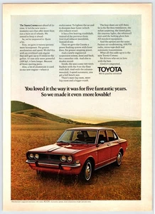 Toyota Corona Car Auto Auto Auto Automóvil Vintage 8"X11" Revista Anuncio Años 70 M719 - Imagen 1 de 1