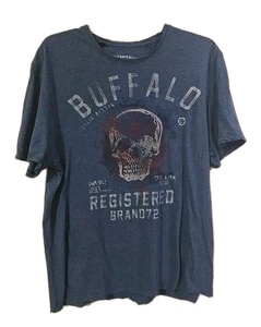 Buffalo David Bitton Pullover Short Sleeve Shirt Blue Men's LG - Picture 1 of 12