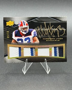 Marshawn Lynch 2009 Upper Deck Black Quad Game Used Patch Gold Ink Auto /50 - Picture 1 of 2