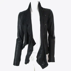SPLENDIDA GIACCA DONNA ALL SAINTS DAMREY PELLE DECOSTRUITA BIKER 10 NERA - Foto 1 di 13