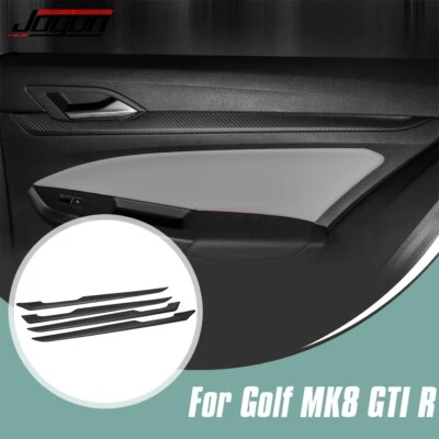 Cubierta de moldura de tira de puerta interior de carbono mate para VW Golf 8 MK8 GTI GTR 2022 2023+ Foto 1 de 4