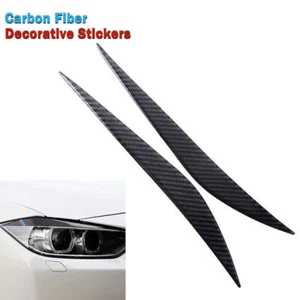 Carbon Fiber Headlight Eyebrows Eye Lid Sticker For BMW 3 Series F30 F35 AG - Picture 1 of 7