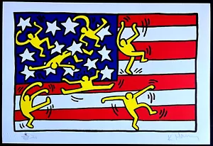 Keith Haring Lithographie COA Original Sign. Nummeriert Handbemalt 180 Ex - Bild 1 von 11