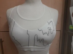 New BNWT Calvin Klein bright white Active wear stretch sports bra sz M £50 mesh - Picture 1 of 5