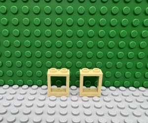 Lego 2 Tan 1x2x2 window frame NO lens NEW - Picture 1 of 1
