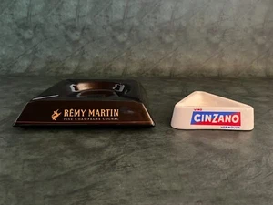 VINTAGE VINO CINZANO VERMOUTH PEDERNAL & RÉMY MARTIN ASHTRAYS CERAMIC COLOMBIA - Picture 1 of 23