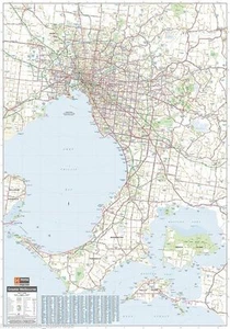 (FOLDED) MAP OF GREATER MELBOURNE (70x100cm) POSTER VICTORIA AUSTRALIA PRINT - Picture 1 of 1