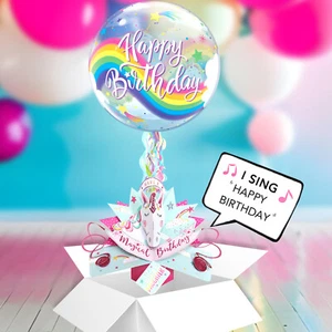 Daughter Birthday Unicorn Pop Up Card & Musical Balloon Surprise Delivered In A - Picture 1 of 7