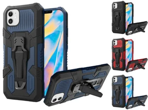 for iPhone 13 6.1" Case Pocket Clipper Stand Armor Hybrid Cover+Prytool - Picture 1 of 6