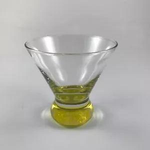 Vintage stielloser MCM GELBER SOCKEL MARTINI / COSMO GLAS "Türknauf" - Bild 1 von 6