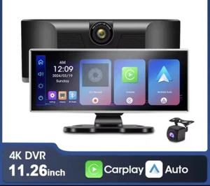 MONITOR AUTO 4K IPS 11,26" CARPLAY ANDROID AUTO DASHCAM DVR WIFI BLUETOOTH GPS - Foto 1 di 6