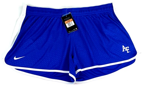 New Air Force Falcons Nike Dri Fit Athletic Running Shorts Womens 2XL Blue White Cover