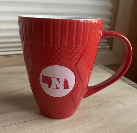Huskers Nebraska Cornhuskers Football Coffee Mug Red Cup Raised 3D Cover