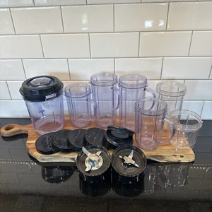 Magic Bullet ~MB1001~ Blender Pitcher And Mugs With Lids & Blades 16 Pieces - Picture 1 of 24