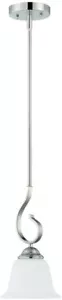 Sunset 1-Bulb Allister Mini Pendant 100W Light - Bright Satin Nickel F16060-80 - Picture 1 of 2