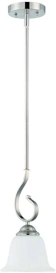 Sunset 1-Bulb Allister Mini Pendant 100W Light - Bright Satin Nickel F16060-80 - Image 1 of 2