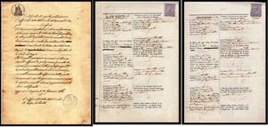 GF0063 - Certificato pubbl.matrimonio 1866 con atti di nascita - Marche da bollo - Picture 1 of 1