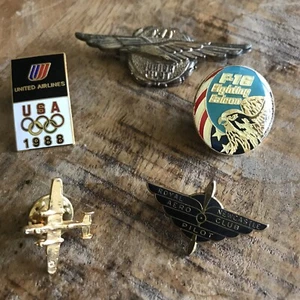 Aviation Airlines related Pins United F16 Fighter Junior Pilot Club Olympics - Picture 1 of 6